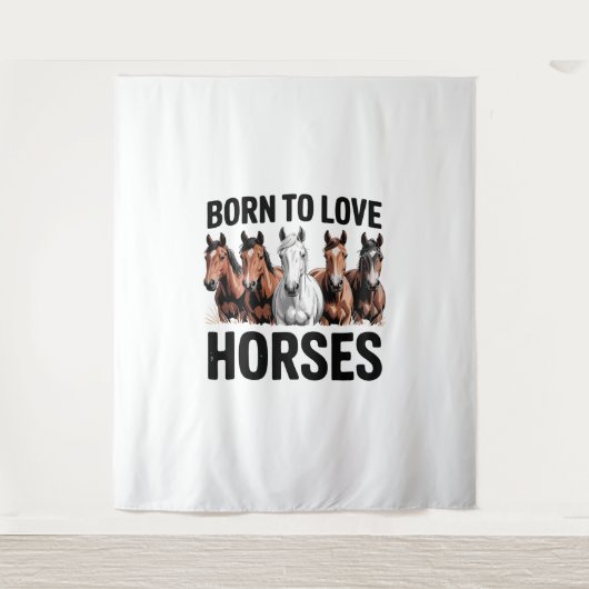 Geboren in Love Horses Wandkleed (Voorkant)