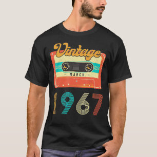 Geboren in maart 1967 53 jaar oud Verjaardag Retro T-shirt