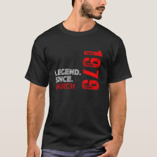Geboren in maart 1979  verjaardagslegende sinds M T-shirt