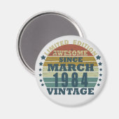 geboren in maart 1984  verjaardag magneet (Voorkant / Achterkant)