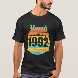 Geboren in maart 1992 30 jaar 30S 30. Verjaardag T-shirt