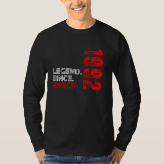 Geboren in maart 1992  verjaardagslegende sinds M T-shirt