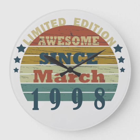 geboren in maart 1998 verjaardag grote klok (Voorkant)