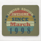 geboren in maart 1998  verjaardag muismat (Voorkant)