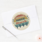 geboren in maart 1998 verjaardag ronde sticker (Envelop)