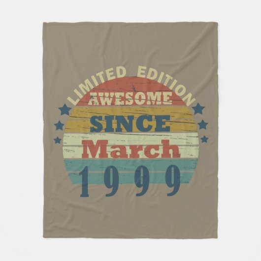 geboren in maart 1999  verjaardag fleece deken (Voorkant)