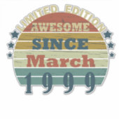 geboren in maart 1999  verjaardag sticker (Voorkant)