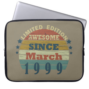 geboren in maart 1999 vintage verjaardag laptop sleeve