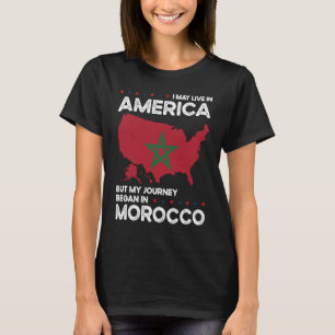 Geboren in Marokkaans Marokko Amerikaans staatsbur T-shirt