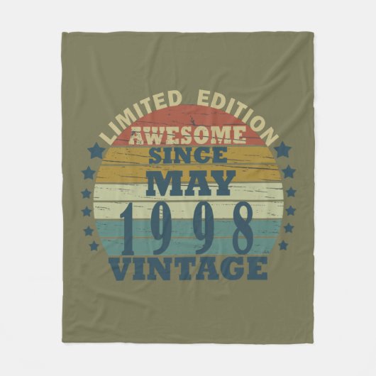 Geboren in mei 1998  verjaardag fleece deken (Voorkant)