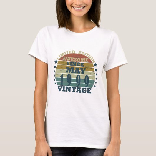 Geboren in mei 1999  verjaardag t-shirt (Voorkant)