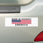 Geboren in Mississippi Bumpersticker (Op auto)