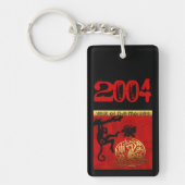 Geboren in Monkey Year 2004 Zodiac Monogram Sleute Sleutelhanger (Voorkant)