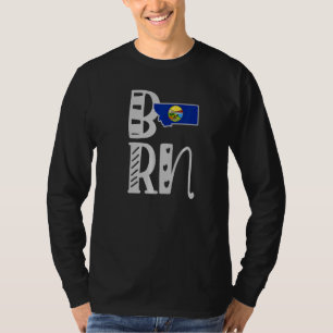 Geboren in Montana in blokletters T-shirt