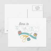 Geboren in naaiwerk briefkaart (Voorkant / Achterkant)