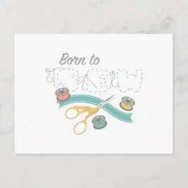 Geboren in naaiwerk briefkaart