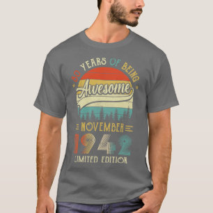 Geboren in november 1942 80e verjaardag, 1942 80 Y T-shirt