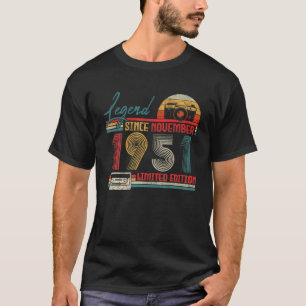 Geboren in november 1951 Legend sinds november 195 T-shirt