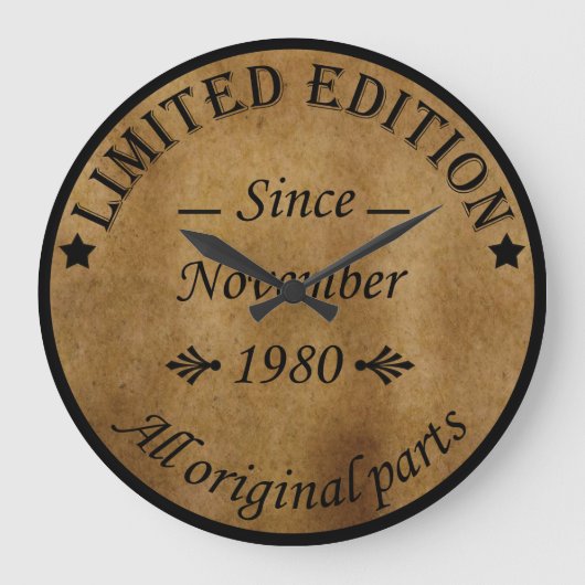 geboren in november 1980  verjaardag grote klok (Voorkant)