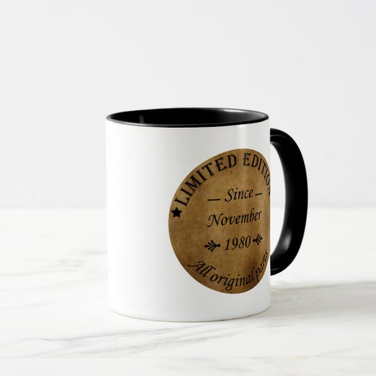 geboren in november 1980  verjaardag mok (Voorkant rechts)