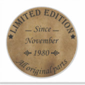 geboren in november 1980  verjaardag sticker (Voorkant)