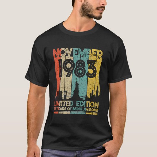 Geboren in november 1983, Birthday Limited Edition T-shirt (Voorkant)