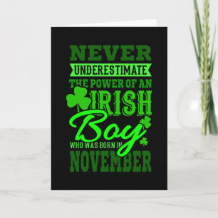 GEBOREN IN NOVEMBER Birthday Irish Boy Mannen Dad Kaart