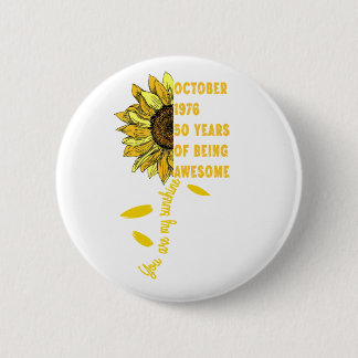 Geboren in oktober 1966 Zonnebloem 60e verjaardag Ronde Button 5,7 Cm