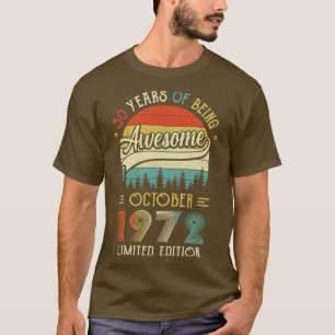Geboren in oktober 1972 50e verjaardag, 1972 50 ja t-shirt