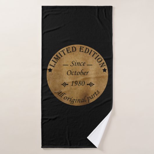 geboren in oktober 1980  verjaardag badhanddoek (Badhanddoek)