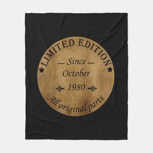 geboren in oktober 1980  verjaardag fleece deken (Voorkant)