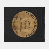 geboren in oktober 1980  verjaardag fleece deken (Voorkant (Horizontaal))