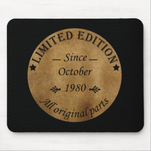 geboren in oktober 1980  verjaardag muismat