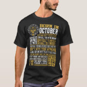 Geboren in oktober feiten t-shirt (Voorkant)