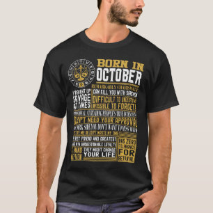 Geboren in oktober feiten t-shirt