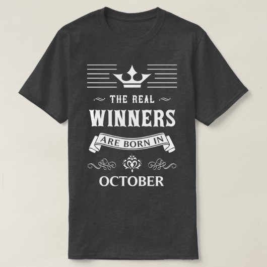 Geboren in oktober t-shirt (Design voorkant)