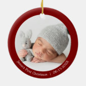 Geboren in Pandemische Baby 1e Kerstdag Solid Keramisch Ornament (Achterkant)