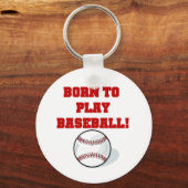 Geboren in Play Baseball Tshirts en Gifts Sleutelhanger (Voorkant)