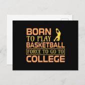 Geboren in Play Basketball Briefkaart (Voorkant / Achterkant)