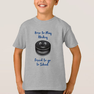 Geboren in Play Hockey Gedwongen naar school T-shirt