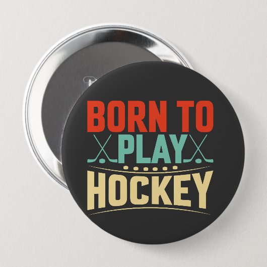 Geboren in Play Hockey Ronde Button 4,0 Cm (Voorkant /achterkant)