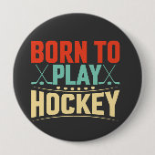 Geboren in Play Hockey Ronde Button 4,0 Cm (Voorkant)