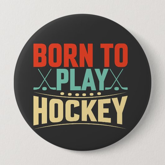 Geboren in Play Hockey Ronde Button 4,0 Cm (Voorkant)