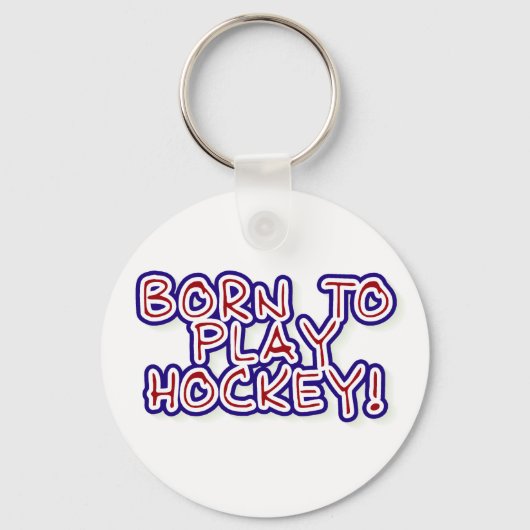 Geboren in Play Hockey Sleutelhanger (Voorkant)