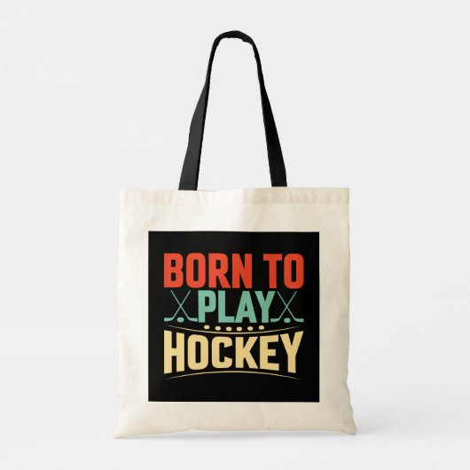 Geboren in Play Hockey Tote Bag (Achterkant)