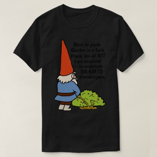 Geboren in Punk Tuinkabouter T-shirt (Design voorkant)
