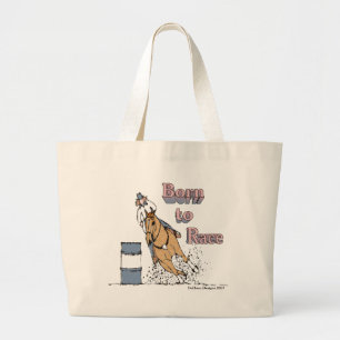 Geboren in Race Barrel Horse Bag Grote Tote Bag