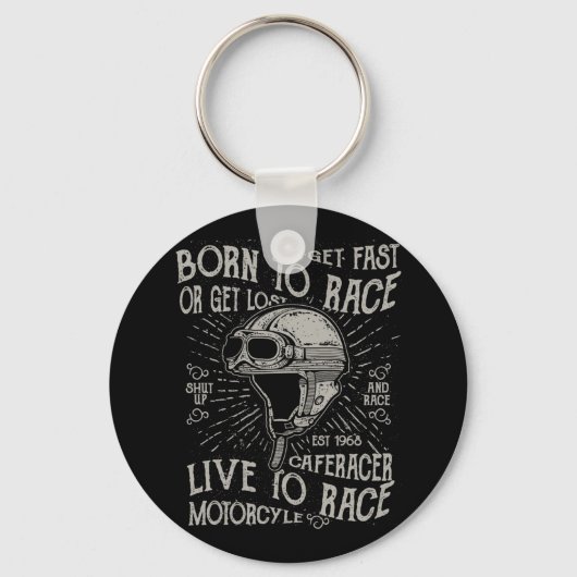 Geboren in Race Profiteer van snelle cafe-racercyc Sleutelhanger (Voorkant)