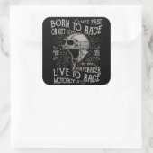 Geboren in Race Profiteer van snelle cafe-racercyc Vierkante Sticker (Tas)