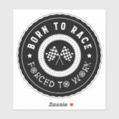 Geboren in Race Wheel Badge Sticker (Vel)